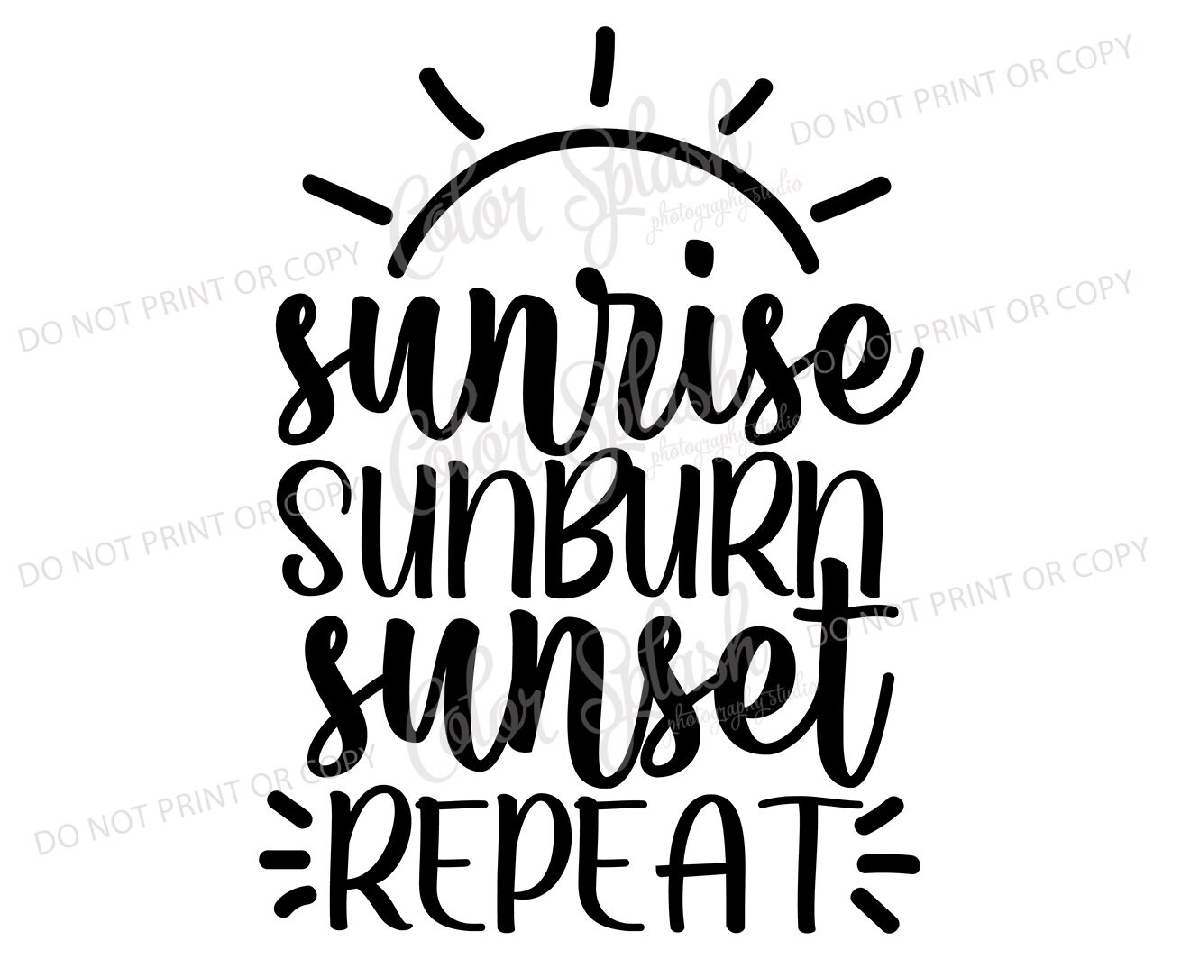 Sunrise sunburn sunset repeat svg cutting file silhouette | Etsy
