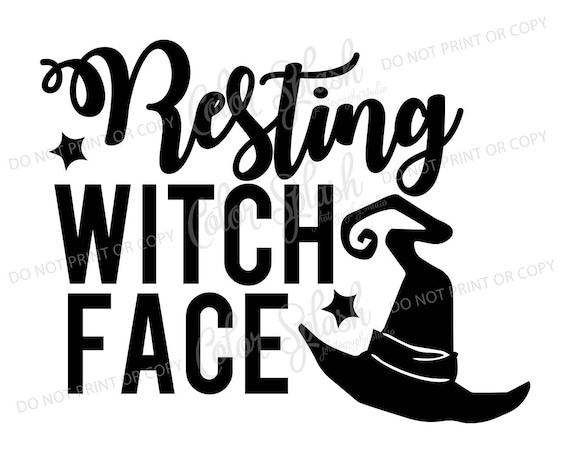 Resting witch face halloween svg, dxf, png, eps cutting file, silhouette cameo, cuttable, clipart