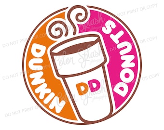 Dunkin donuts, dunkin coffee circle, SVG, DXF, EPS, clipart, svg snijtafels, illustraties, Cricut, silhouet, snijbestand