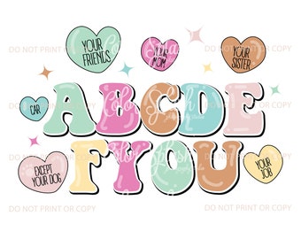 ABCDEFYOU digitale download, sublimatie ontwerp, Valentijnsdag ontwerp, png en svg bestanden, zeefdruk, png | Valentijn sublimatie ontwerp