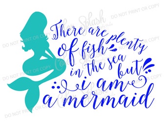 Sirena SVG, un montón de peces en el mar SVG, Cameo cortar archivo, archivo de corte vinilo de ropa de niñas