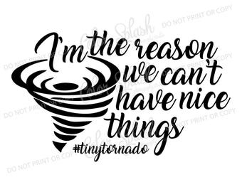 tiny tornado toddler SVG, DXF, EPS, hurrican toddler clipart, reason we can't have nice things cuttables, clip art, Cricut, Silhouette