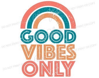 Good Vibes enige clipart, hoge resolutie png, sublimatie, instant download design