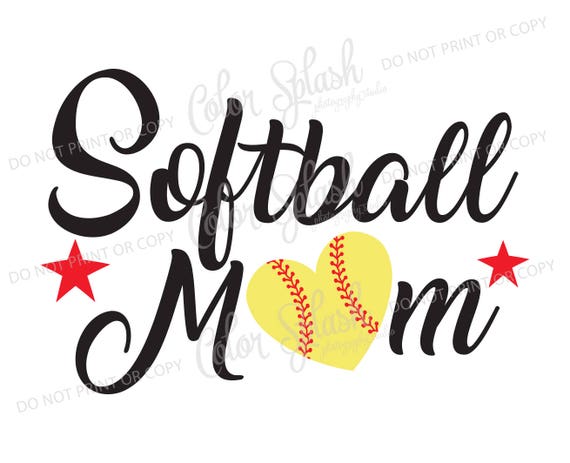 Download Softball mom heart svg png dxf eps silhouette cameo | Etsy