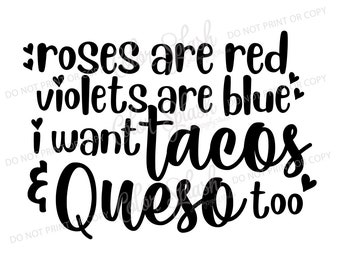Tacos de San Valentín, queso, rosas son rojas, archivo de corte svg, cameo de silueta, cortable, clipart, dxf, png