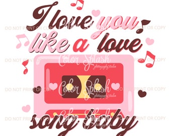 Valentijn retro, hippie, groovy mix tape, hou van je als een liefdeslied sublimatie downloaden, png, valentijn, printable, luipaard, cheetah, roze