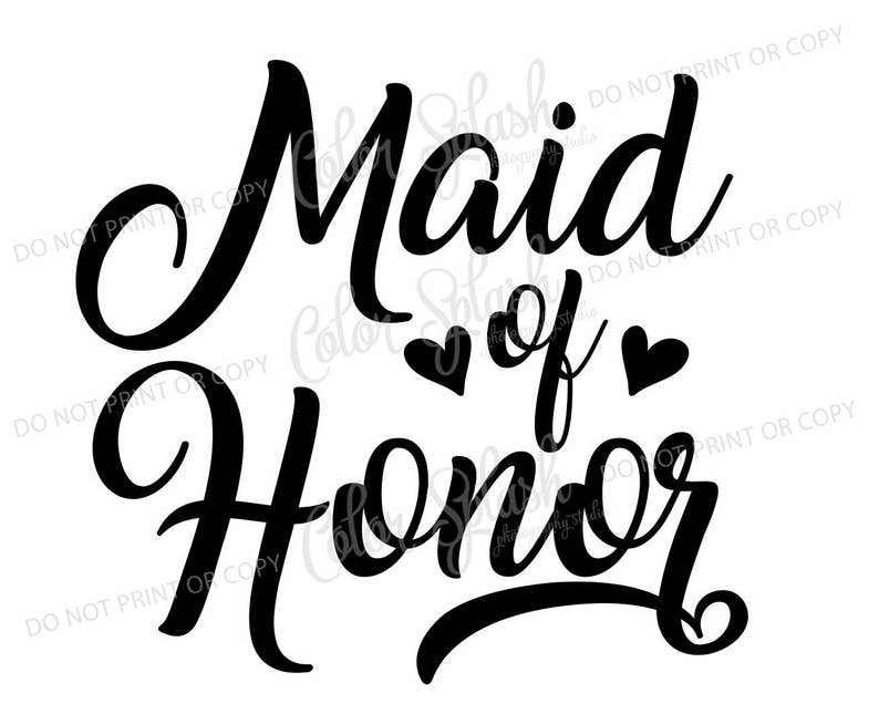 Maid of honor svg dxf png eps cutting file silhouette | Etsy