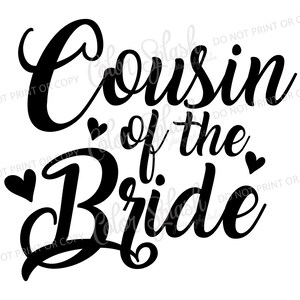 primo da noiva svg, dxf, png, arquivo de corte eps, silhueta cameo, cortável, clipart, arquivo cricut, casamento, dama de honra