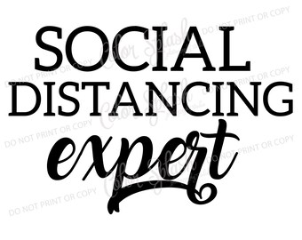 Sociaal distantiëren expert, quarantaine svg, dxf, png, eps snijden bestand, silhouet cameo, cuttable, clipart