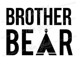 Hermano Oso svg, cortar archivos, silhouette cameo, cuttable, Imágenes Prediseñadas, dxf,