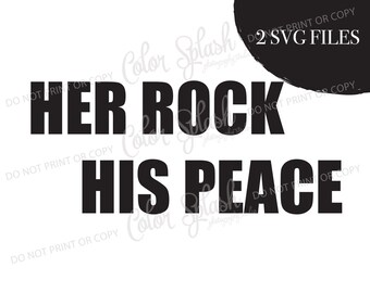 Su roca, su paz, parejas a juego svg, png, dxf, eps archivo de corte, cameo de silueta, cortable, clipart, dxf, archivo cricut