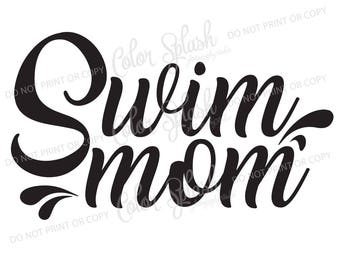 nadar mamá svg, png, dxf, archivo de corte de eps, silhouette cameo, cuttable, imágenes prediseñadas