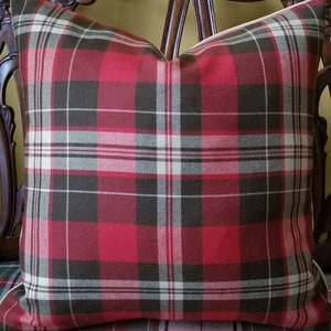 Ralph Lauren Willard Tartan Red/Brown RL Burke Wool Plain Doe Back Pillow Cover Browns Camels Reds