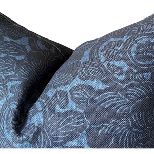 Ralph Lauren Augustine Floral Indigo Linen Cotton Pillow Cover Both