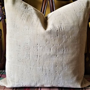 Donghia Heirloom Cut Velvet Antique Beige Ivory Distressed Velvet Custom Pillow Cover American Made Velvet Fabric
