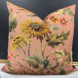 Pair House of Hackney Avalon Cotton/Linen Puce Pink Pillow Cover Pair 18"x18"