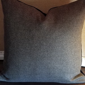 Ralph Lauren Wenlock Herringbone Hearthstone 100% Wool Brown Black Custom Pillow Cover Haberdashery Men's Pillow