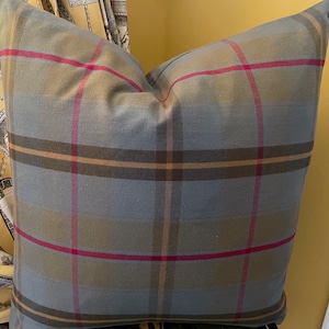 Ralph Lauren Colter Falls Plaid Ancient Tartan Teal Red Yellow Green Plaid Pillow Cover Both Sides All Sizes!