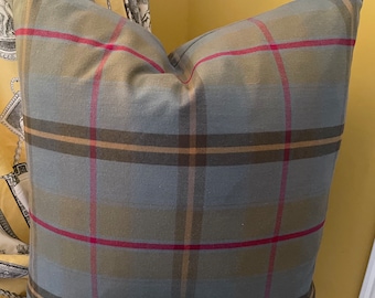 Ralph Lauren Colter Falls Plaid Ancient Tartan Teal Red Yellow Green Plaid Pillow Cover Both Sides All Sizes!