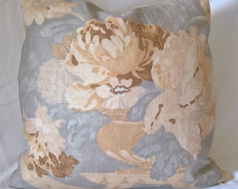 Ralph Lauren Hathersage Floral Shale Custom Pillow Cover 100% USA Linen Floral Urn Pillow cover 20&quot;, 12&quot;x20&quot;