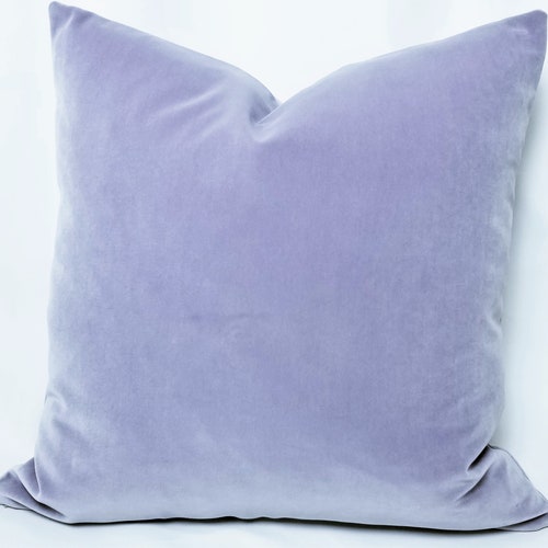 Donghia COVET Lilac Italian Cotton Velvet Pillow Cover Double Sided All Sizes Purple Velvet