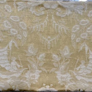 Scalamandre Silk Linen Chinoiserie Pagoda Damask Gold Scalamandre Silk Striped Back 14&quot;x24&quot;