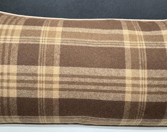 Funda de almohada personalizada de mezcla de lana italiana Deerpath Trail Plaid Russet de Ralph Lauren, artículos de mercería