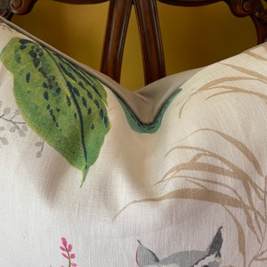 Kravet Design OWL Owlish Multi Linen Custom Designer Pillow Cover Owl Pillow All Sizes Velvet or Linen Back image 3