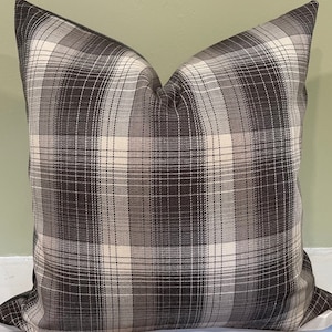 Ralph Lauren Shoreditch Plaid Cinder Grey Tartan Wool/Cotton Pillow Cover All Sizes
