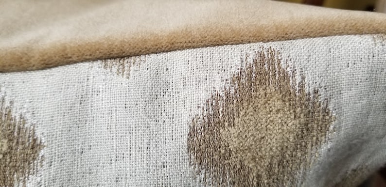 PAIR Stunning Chenille Diamond Ivory and Pale Gold Pillow Covers Custom Pillow Cover 22x22 PAIR