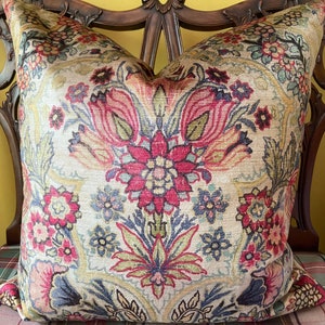 Lee Jofa TETBURY VELVET Multi Italian Velvet Ralph Lauren Vanderbilt Velvet Back Custom Pillow Cover Floral Medallion All Sizes!