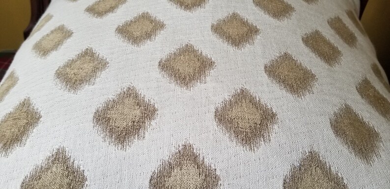 PAIR Stunning Chenille Diamond Ivory and Pale Gold Pillow Covers Custom Pillow Cover 22x22 PAIR