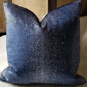 Kravet Couture SOMBRA Indigo Italian Velvet Custom Pillow Cover Navy Modern Velvet Pillow Cover USD456/yd