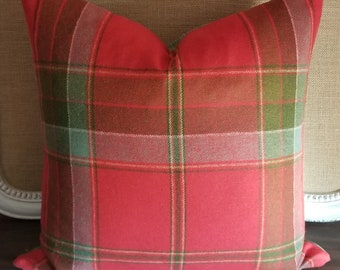 Ralph Lauren Yealand Plaid Currant Tartan Pillow Cover All Sizes