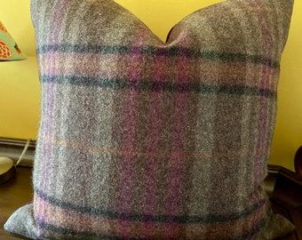Ralph Lauren Galloway Shetland Plaid Hazel 100% UK Wool Tartan  Pillow Cover All Sizes