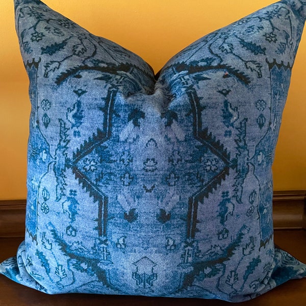 Ralph Lauren Anglesey Velvet Cerulean Blue Velvet Pillow Cover All Sizes