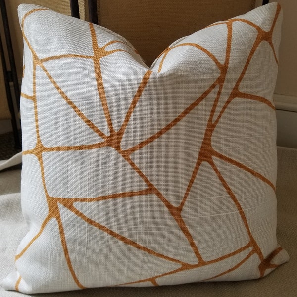 Kravet Couture To The Point Melon Linherr Hollingsworth Custom Pillow Cover Boheme Collection Custom Pillow Cover Contemporary Pillow
