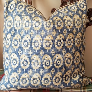 Ralph Lauren Antora Paisley Slate Blue Linen Blend Paisley Custom Pillow Cover All Sizes