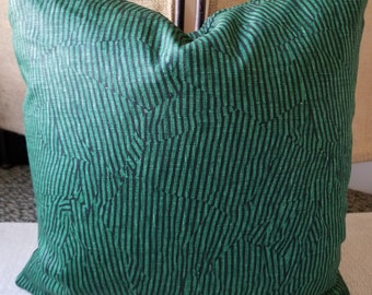 Kelly Wearstler Groundworks Avant Green/Black 100% USA Linen Custom Designer Pillow Cover! Both sides