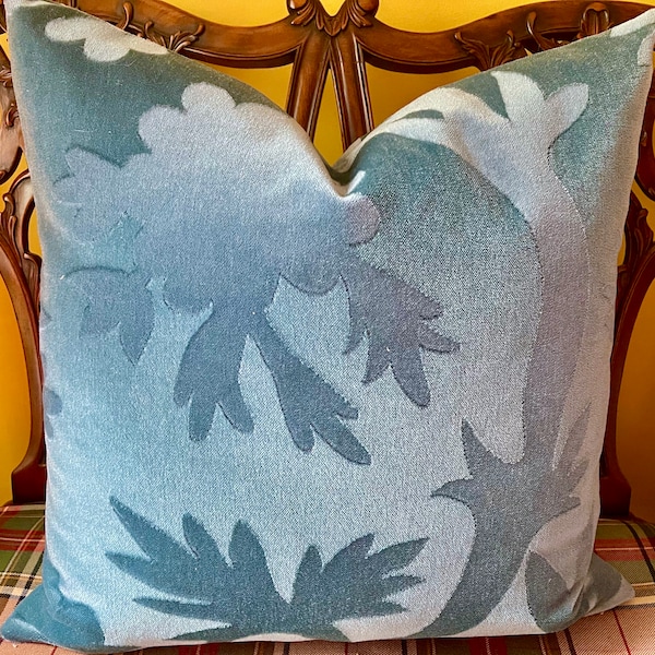 Donghia FLORA Blue Mohair Double Sided Pillow Cover Netherlands 330USD/yd All Sizes