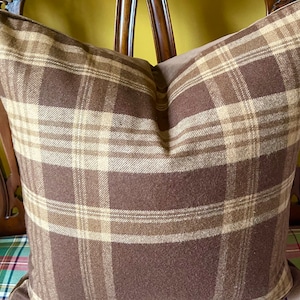 Ralph Lauren Deerpath Trail Plaid Russet Italian Wool Blend Custom Pillow Cover Haberdashery Pillow 22", 12"x20"