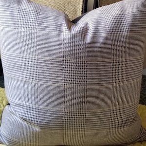 Ralph Lauren Glen Plaid Cotton Linen Velvet Back Custom Pillow Cover Superb! Menswear Haberdashery