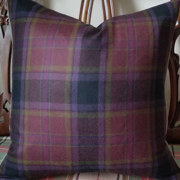 Ralph Lauren Ian Plaid Port 100% UK Wool 348USD/yd English Tartan Menswear Haberdashery Mens Pillow All Sizes