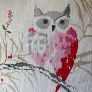 Kravet Design OWL Owlish Multi Linen Custom Designer Pillow Cover Owl Pillow All Sizes Velvet or Linen Back image 6