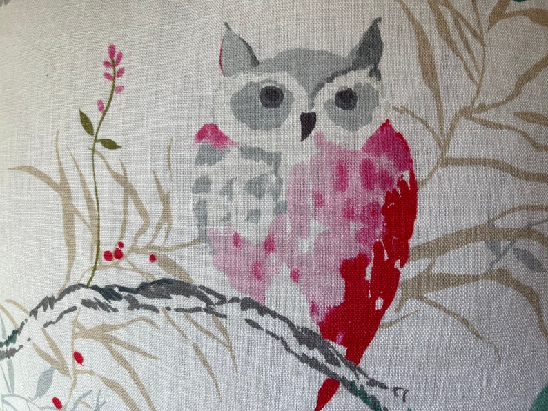 Kravet Design OWL Owlish Multi Linen Custom Designer Pillow Cover Owl Pillow All Sizes Velvet or Linen Back image 6