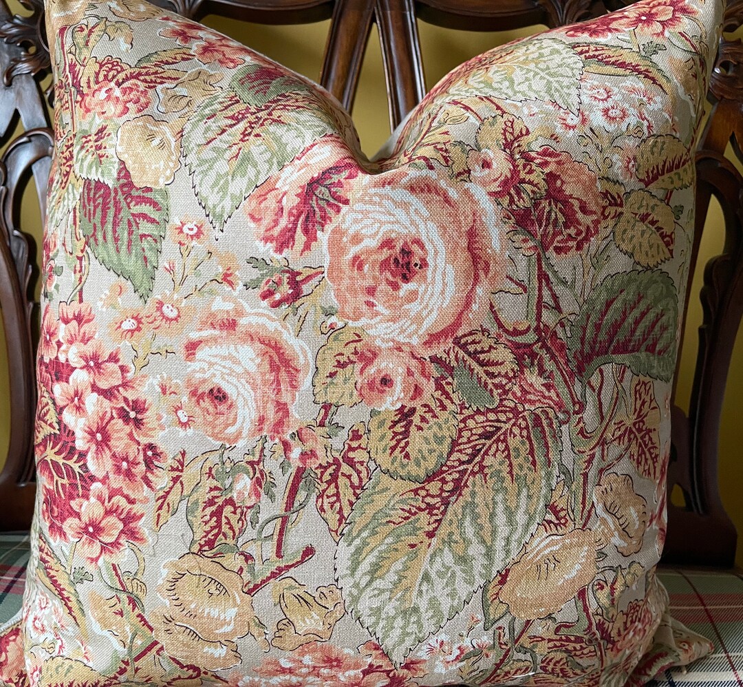Ralph Lauren Southwick Floral Wild Rose USA Linen Cotton Custom Pillow