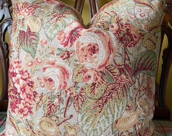 Ralph Lauren Southwick Floral Wild Rose USA Linen Cotton Custom Pillow Cover 22&quot;