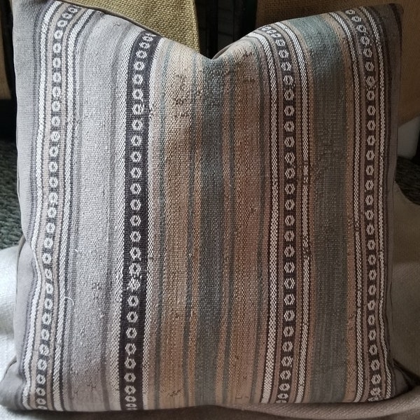 SAMPLE SALE Kravet Couture Nomadic Stripe Sage Custom Pillow Cover Southwest Nomadic Chic Collection 32047.11  24"x24"