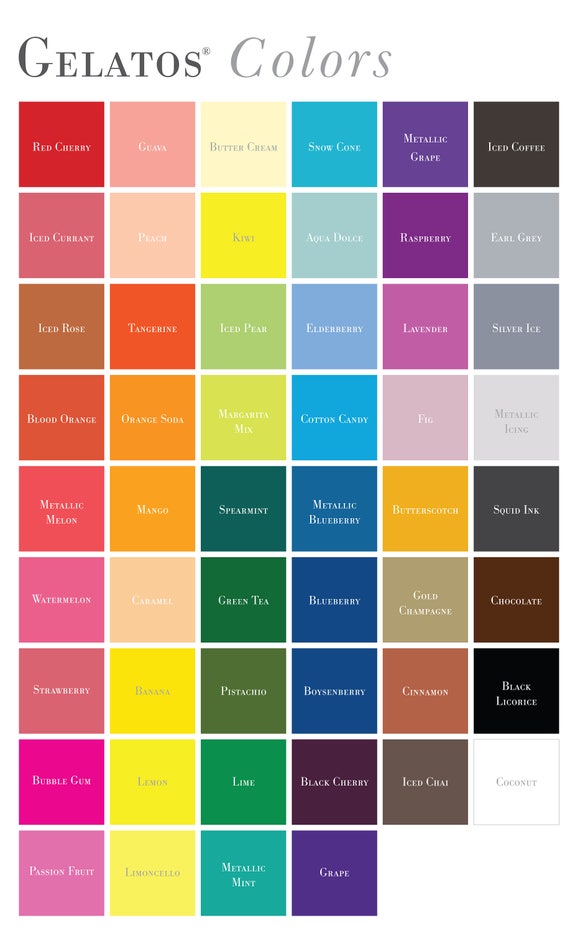 Gelatos Color Chart