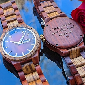 Personalized Wooden Watch | Men&#39;s Watch | Husband Gift | Personalized Watch For Boyfriend | Valentine&#39;s Day Gift For Him ! Anniversary Gift